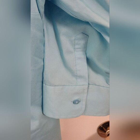 Lady Hathaway XL Blue 3/4 Sleeve Cotton Blend Buttons Up Women’s Shirt - Picture 4 of 5